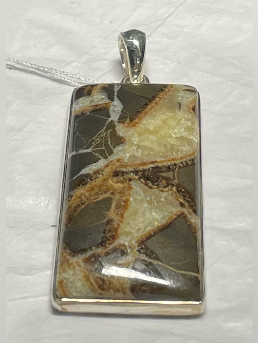 Septarian nodule pendant
